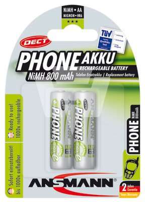 AA Mignon Akku 800mAh für DECT Funktelefone maxE 2er Pack