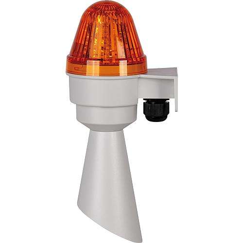 230V Hupe Signalgeber Signalhupe mit Blitzlicht IP65 Alarmgeber Orange-Gelb