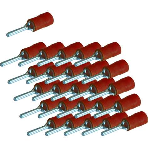 Stiftschuhe Rot für Kabel 0,5-1,5qmm 100-Stck-Pack