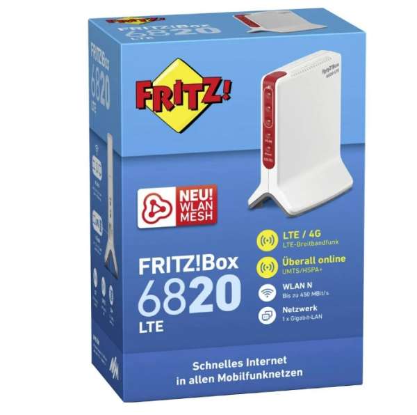 LTE Router FritzBox 6820 LTE V3 - über Mobilfunk mit optionaler SIM-Karte