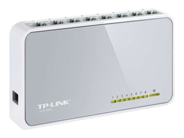 LAN RJ45 Switch 8Port TPLINK SF Desktop 10/100Mbit inkl 230VAC-Netzteil