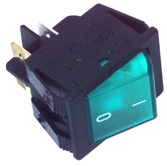 Schalter Wippschalter 25x32mm Netzschalter 16A Grün beleuchtet, Wippschalter 25x32mm, Schalter, Bauelemente