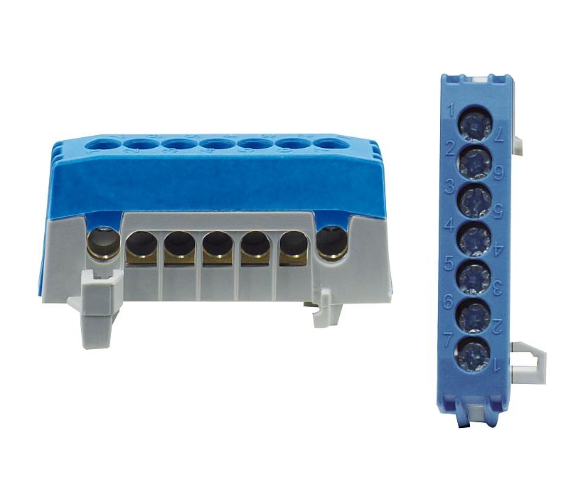 1x Pollmann Elektrotechnik N12-F2 Nullleiterklemme 12-polig, blau