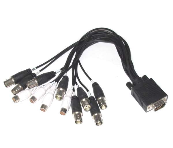 Kabel Kabelpeitsche für Geovision Kamerasteckplatinen 8xVideo-BNC 4xAudio-Cinch K1-8
