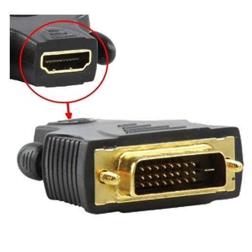 HDMI DVI Adapter HDMI Buchse auf DVI-D 24+1pol Stecker