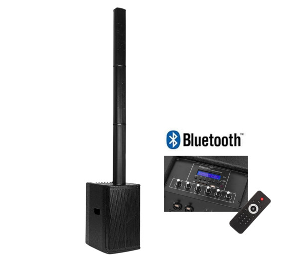 PA Lautsprecher 10zoll Säulensystem 400W Aktivbox mit Subwoofer Endstufe Mixer MP3-Player Bluetooth