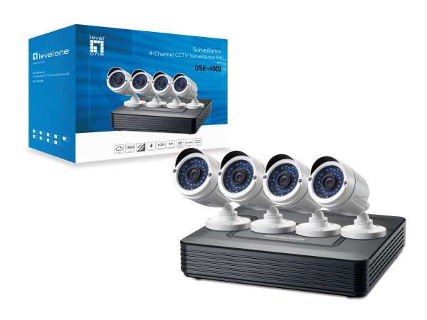 SET44 Kameraset DVR Recorder mit 4x 2MP Kameras 4x18m Kabel Kameraanlage