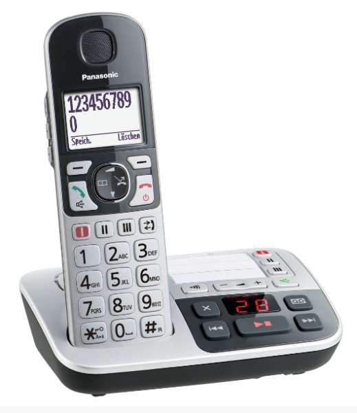 Telefon Funktelefon KX-TGE520GS für Senioren mit SOS-Taste und Anrufbeantworter