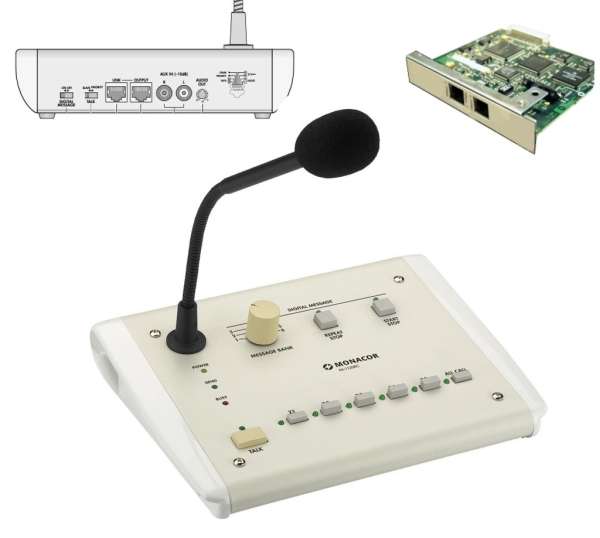 PA-1120RC Mikrofon 5-Zonen Sprechstelle mit Schwanenhalsmikro mit Platine 2xRJ45 Busmikrofon
