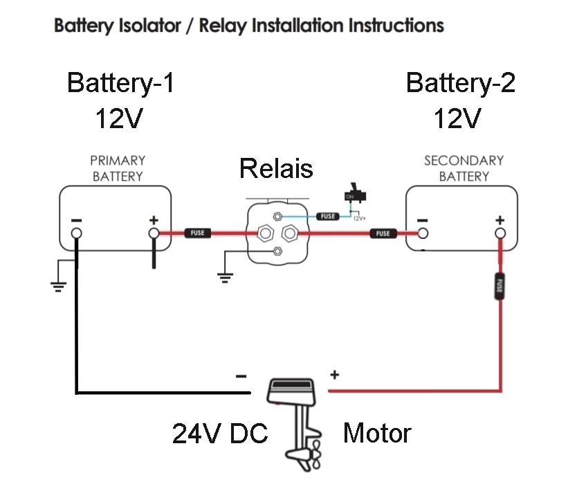 12V Universal Batterie Trennrelais 18-6850 Battery Relais in