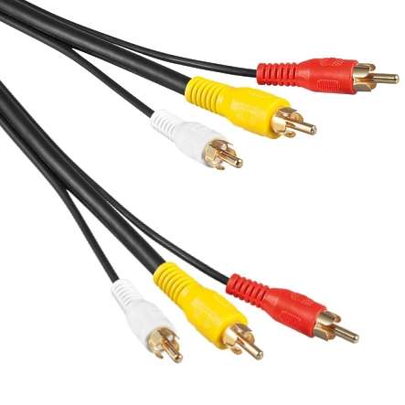 5m Cinchkabel 3-adrig NF Audio-Kabel mit Videokabel