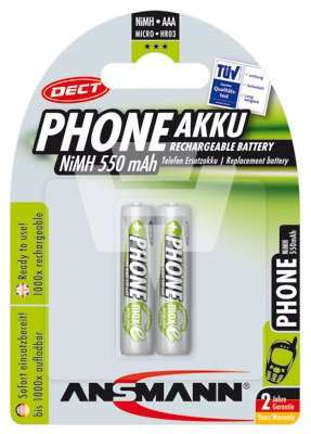 AAA Micro Akku 550mAh für DECT Funktelefone 2er Pack
