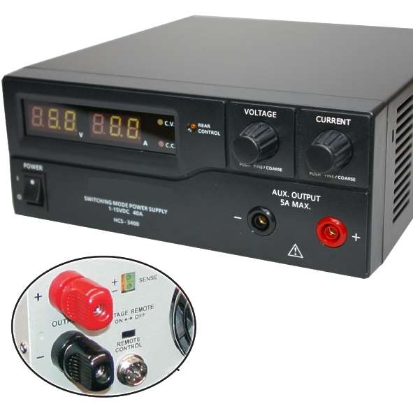 Labornetzgerät regelbar 1-15V 40A 600W mit LED Anzeige Remote Control