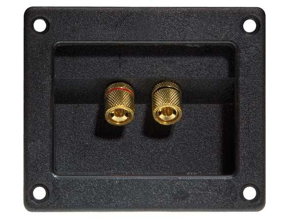 Lautsprecherterminal ECKIG 79x93mm vergoldete Kontakte