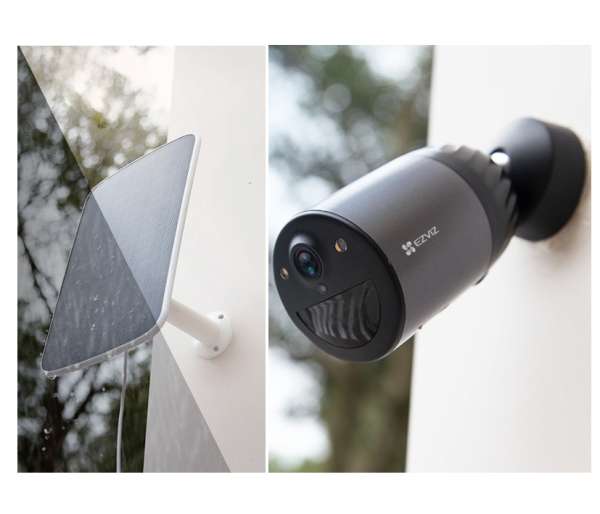 4MP WLAN WiFi Kamera Akkubetriebene Kamera mit 32GB Speicher + Solarzelle mit 4m Kabel