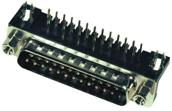 SUB-D 25pol Stecker PCB PRINT 90grad 2-reihig EU 9,4