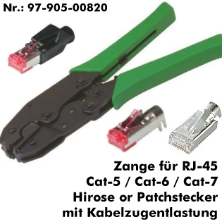 Crimpzange für RJ45 Stecker bzw RJ45 Patch LAN Stecker ...