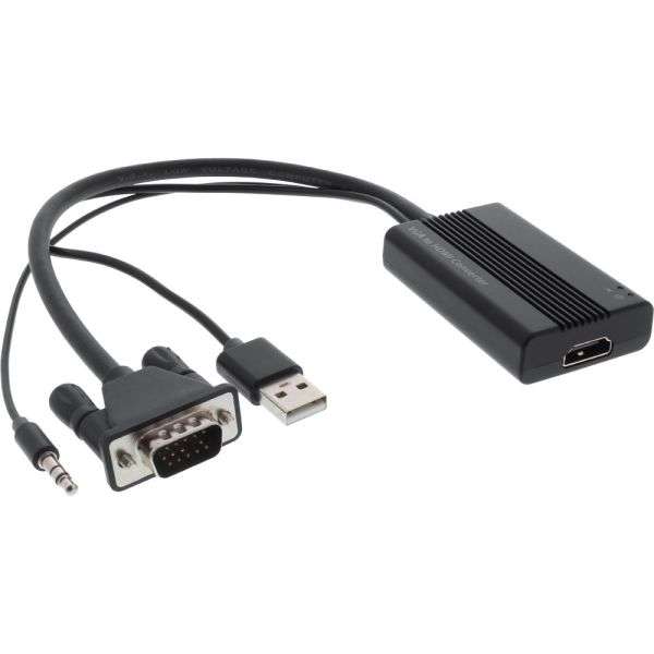 Medienkonverter VGA HDMI Konverter Bildwandler VGA + Audio auf HDMI
