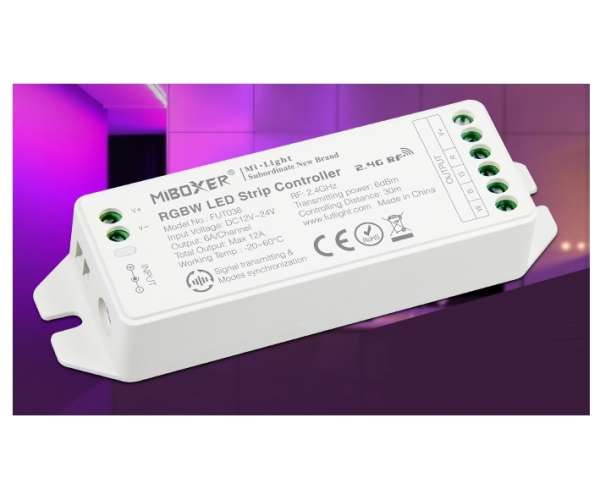 LED RGB-W Kontroller 4-Kanal 4x6A 12V-24V MiBoxer mit Funkempfänger