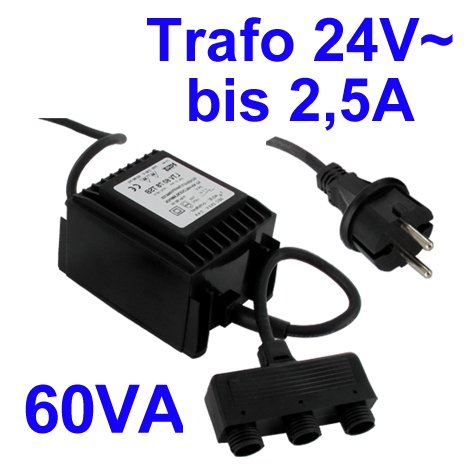 24VAC Trafo 60VA IP64 IPX4  Elektronik und Technik bei Henri Elektronik  günstig bestellen