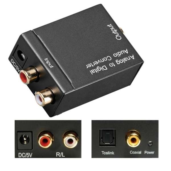 2,5m Cinch Kabel Analog zu Digital Audio Konverter 0,7m Toslink USB-Kabel