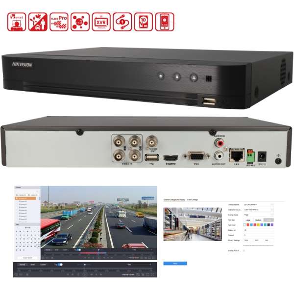 4Kanal DVR Rekorder 5in1 AHD TVI CVI und 2xIP-Kanal Onvif APP BNC ProSerie 7204HQ