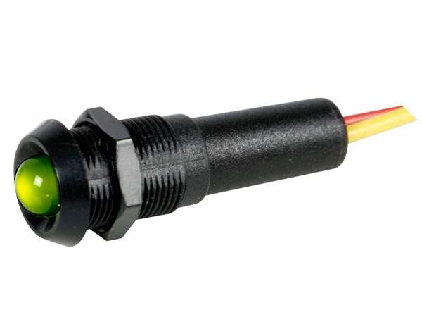 Signallampe 12V LED Grün in schwarzer 10mm Fassung