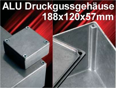 Metallgehäuse 188x120x57mm IP54 Aluminium extra starke Wandung EMC-Performance