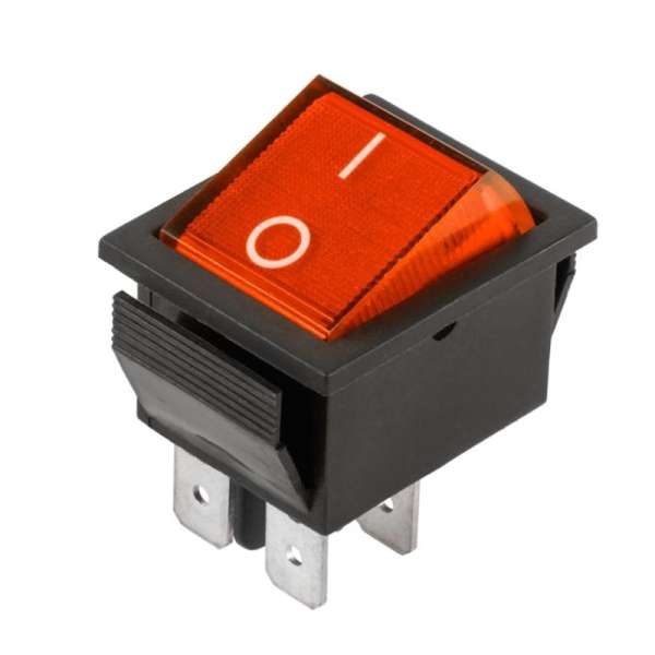 Schalter Wippschalter 25x32mm 15A 250V Rot mit Beleuchtung Netzschalter