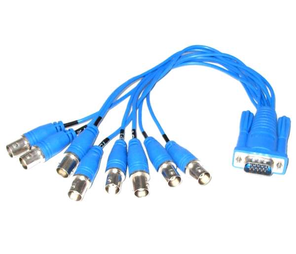Kabel Kabelpeitsche für Geovision Kamerasteckplatinen 8xVideo-BNC K9-16 Blau