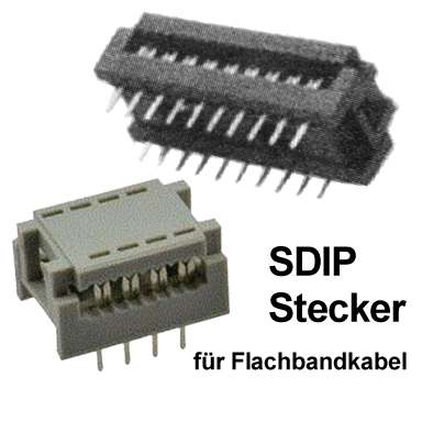 8pol DIP Stecker für Flachbandkabel RM 2,54mm