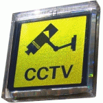 Schild Überwachungsschild LCD blinkend 50x50mm Solar Schild Kameraüberwachung