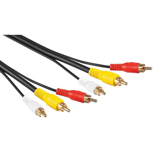 10m Cinchkabel 3-adrig NF Audio-Kabel mit Videokabel