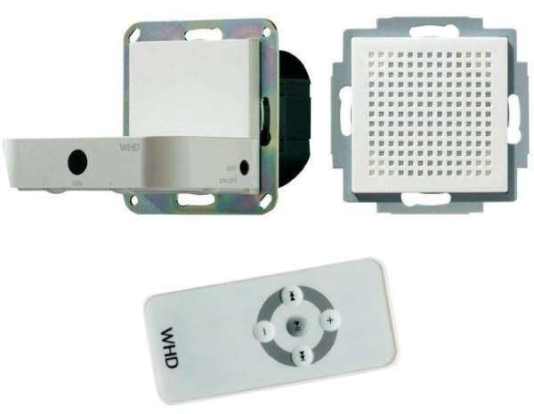 MP55 Wandstation Weiss mit Stereoverstärker mit Line-Input inkl Fernbedienung + KEL55 Lautsprecher