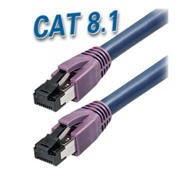 1m LAN Kabel Cat8 Patchkabel PIMF CAT-8.1 Blau