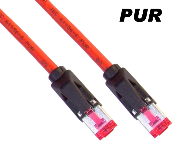 40m RJ45 CAT6a Patchkabel rot mit CAT 7 Rohkabel LAN Netzwerkkabel S/FTP PIMF 