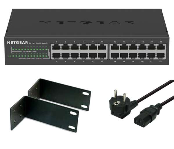 19zoll Switch 24Port LAN 10/100/1000MBit Gigabit unmanaged