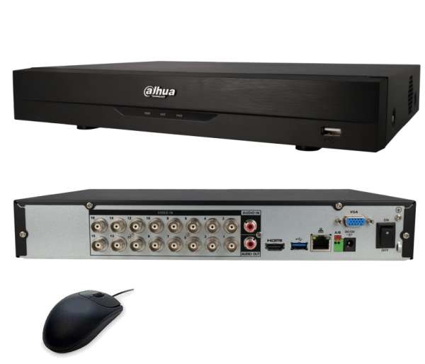 16Kanal DVR Rekorder 5in1 Analog AHD TVI CVI und IP-Kanal mit 4K HDMI
