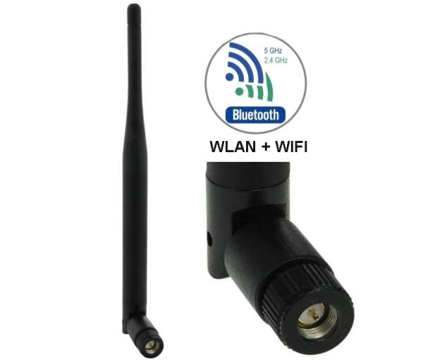 WLAN Antenne 2,4-5Ghz mit SMA-Stecker auch für Bluetooth geeignet