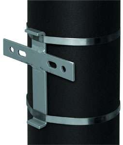 Masthalter 220x160mm für Rohre Masten bis 200mm mit V2A Stahlbänder