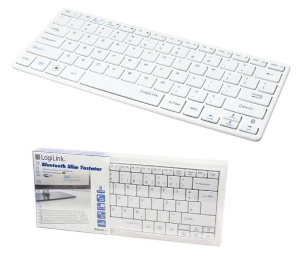Tastatur Funktastatur mit Bluetooth Slim Tastatur Weiss ohne Maus