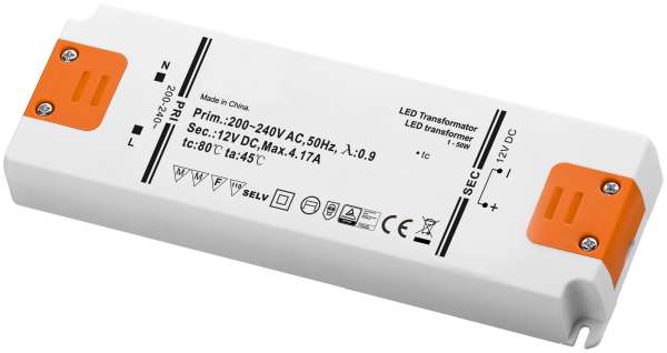 LED-Trafo CT-50-V2, 1-50W 230V~ auf 12V=, Trafos / Netzteile / Treiber, Zubehör