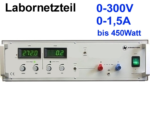 300V Labornetzteil 0-300V DC 1,5A regelbar  Elektronik und Technik bei  Henri Elektronik günstig bestellen