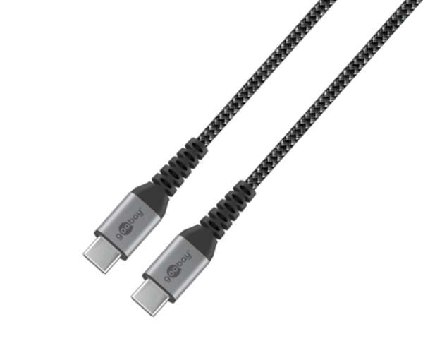 0,5m USB-C Kabel Anschlusskabel USBC auf USBC Metallstecker Textilummantelung